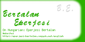 bertalan eperjesi business card